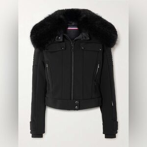 Fusalp Black Ski Jacket with Fur Collar